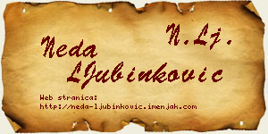 Neda LJubinković vizit kartica